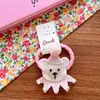 Grampo de Cabelo Infantil Ursinho Fofo de Primavera Chapéu de Aniversário com Renda e Pérolas para Meninas Argola de Cabelo Bola de Gaze Animal Presilha de Tecido Pato