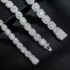 Cadena Cubana de Caramelo de Roca de 10 mm con Zirconia Incrustada de Cobre Pulsera Tenis Tapa Abatible Diseño Pesado Estilo Caliente de Amazon Lote de Fábrica