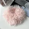 Cachecol de lã sintética de ovelha personalizado para outono e inverno, aquecedor de pescoço peludo curto estiloso, cachecol de pelúcia versátil estilo coreano para o inverno