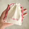 Bolsa de Algodón Puro Sarja a Prueba de Polvo Bolsa de Almacenamiento para Joyería Labial Auriculares Cuentas Cierre de Cordón Bolsa de Embalaje de Lona Venta al por Mayor