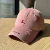 Gorra de Béisbol Bordada Desgastada de Alta Calidad para Mujer, Primavera y Verano, Simple y Versátil, Color Azul Talla L, Circunferencia de Cabeza Grande, Gorra de Pico de Pato de Moda