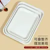 Bandeja de Melamina, Taza de Agua Espesa Bandeja de Té, Bandeja Rectangular de Plástico para Servir, Bandeja de Comida para el Hogar Guardería, Bandeja para Pan, Vajilla