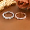 Anillo Minimalista de Lujo con Diseño de Circonita Joyería de Alta Gama Sencilla de Pareja de Moda Anillo Cerrado Full Diamante Joyería para Mujer