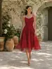 Vestido Elegante con Tirantes para Mujer 2026, Nuevo Estilo Francés, Vestido de Línea A que Ceñe la Cintura, Estilo Europeo y Americano, Vestido Formal de Longitud Media