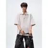 Camisa Masculina Floral Patchwork Falsa Duas Peças com Gola, Tendência Verão 2026 Design de Nicho Casual Versátil Manga Curta