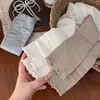 Calcetines de encaje estilo ballet para otoño e invierno, color liso, diseño simple a rayas, calcetines sin costuras, calcetines versátiles hasta la pantorrilla hechos de algodón puro de Zhuji