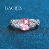 Anillo para mujer de plata esterlina S925 con forma de huevo en cuatro colores: rojo pichón, azul, verde y rosa, con incrustaciones de 3 quilates, joyería de plata que combina con todo