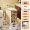 Lixeira Doméstica de Grande Capacidade com Pedal para Banheiro, Quarto, Banheiro, Tipo Pedal de Pé, Não Precisa se Abaixar, Porta-Papel Toalha