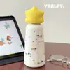 Caneca Térmica de Desenho Animado de Alto Valor para Meninas, Portátil de Aço Inoxidável, Grande Capacidade, Copo com Isolamento Frio, Feminino, Fofo, para a Escola