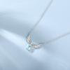 Novo Estilo Luz Luxo Estilo Moonstone Anjo Asas Colar Mulheres Moda Elegante Full Diamond Asas Pingente Clavícula Cadeia Atacado