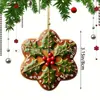 Árvore de Natal Plana Acrílica Nova Transfronteiriça Decoração de Floco de Neve 2D Enfeite Pendurado