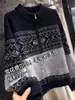 Cardigan de Tricô Jacquard Fair Isle com Zíper Estilo Coreano Novo Outono/Inverno 2026 para Mulheres, Gola Redonda, Suéter Quente e Versátil