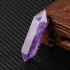 Amatista rosa natural prisma hexagonal doble punta piedra cristal pulido artesanías piedra energética adornos decorativos venta al por mayor