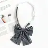 Corbata Gris para Mujer Estilo Japonés Rayas Cuadros Estilo Preppy Decoración de Corbata jk Retro Cremallera Estilo Camisa para Hombre No Necesita Atar