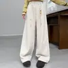 Pantalones de Pierna Ancha de Otoño para Niñas de Edad Media y Grandes Holgados Casuales Algodón Poliéster Pantalones de Chándal Estilo Coreano Cordón Pierna Recta Modernos 2026