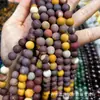 Cuentas sueltas de piedra natural esmerilada productos semiacabados pulsera accesorios diy Piedra de yema de huevo pulsera de cuentas sueltas cuentas de cuentas mate