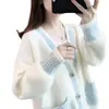 Ropa de Otoño 2026 Nuevo Suéter para Mujer Abrigo Holgado Cárdigan de Punto Top Chaqueta de Terciopelo de Visón para Principios de Otoño