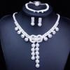Comércio exterior Original Noiva conjunto de jóias Girassol Requintado Diamante Nu Colar de Pérolas Conjunto de Quatro Peças conjunto de jóias