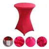 Atacado Decoração de Hotel Casamento Barra de Coquetéis Toalha de Mesa Redonda Poliéster Cor Sólida Toalha de Mesa Elástica Redonda Decoração de Casamento