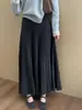 Saia midi plissada de caxemira, cintura alta, modeladora, espessa, coleção outono 2026, estilo coreano, versátil, casual e elegante, saia em A