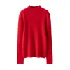 Suéter de Cachemir Puro de Moda para Mujer, Jersey Sencillo de Cachemir Cálido Tejido de Media Cuello Alto Suéter Base Nuevo Morado