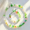 Pulsera y Collar de Piedra Ojo de Gato Artificial de Color Mixto de Alta Calidad
