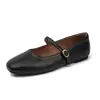 Sapatos baixos femininos verão novo couro macio boca rasa vestido suave mary jane não cansado pés sapatos femininos sola macia cheongsam sapatos