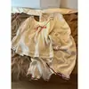 Elegante pijama floral estilo francés para mujer, conjunto de ropa de casa de manga larga y pantalón largo dulce para primavera y otoño, venta al por mayor transfronteriza