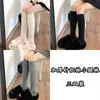 Calcetines de canalé calcetines de canalé blanco cremoso calcetines gruesos cálidos blancos para mujer calcetines de punto hasta la mitad de la pantorrilla de color gris que combinan con todo
