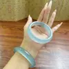 Pulseira de Jade Água Azul Tipo Gelo Água-marinha, Pulseira Congelada Azul-Céu Fundo de Água Clara, Pulseira de Jade Quartizito Cor Esmeralda Azul-Céu