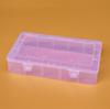Caja vacía grande de 15 rejillas, caja de plástico transparente para almacenar herramientas, accesorios y artículos de pesca con cuentas, caja rectangular vacía.