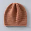 Gorro 100% cachemir puro cálido y a prueba de frío de otoño e invierno, gorro de lana versátil, gorro de punto nuevo, gorro para clima frío, gorro con borde enrollado