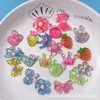 Anel Infantil Lantejoula Acessórios Material Artesanal Flor de Resina Borboleta Fruta Grampo de Cabelo Cordão de Cabelo Decoração Joia de Menina