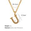 Collar con colgante elegante y exquisito de acero de titanio con 26 letras de Amazon, cadena de clavícula de lujo, de alta gama, combina con todo.