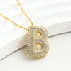 Colar com pingente de letra bolha transfronteiriço latão europeu e americano colar com letra bolha temperamento moda 26 colares de letra inglesa
