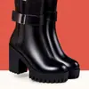 Botas de Tacón Alto Hasta la Mitad de la Pantorrilla para Mujer 2026 Otoño/Invierno Nuevas Cálidas con Forro de Terciopelo Impermeables Plataforma Tacón Grueso Suela Gruesa Cómodas Versátiles Botas Martin