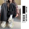 Calça de Moletom Cinza para Mulheres, Primavera, Outono, Inverno 2026 Novo Estilo, Calça Larga Reta High Street, Calça de Moletom Casual Versátil Estilo Americano