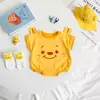 Macacão de Bebê Verão Cor Macaron Porquinho Rosa Triângulo Body Super Fofo Macacão Fino para Bebê