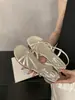 Sandalias Abiertas de Tacón Grueso Estilo Francés Ok Leybao para Mujer 2025 Nuevo Estilo Bosque con Falda Sandalias Estilo Vacaciones para Mujer