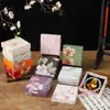 Caja de Empaque Cubierta Cielo y Tierra con Flor y Brocado Estilo Chino Caja de Papel para Empaque de Joyería Caja de Exhibición Larga para Regalo