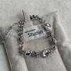 Collar de Amor Elegante de Moda de Lujo Ligero con Pedrería Brillante para Mujer, Cadena Elegante para Clavícula, Accesorios de Estilo para Vestido de Noche