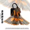 Lenço de Seda Longo Versátil Transfronteiriço 50*160 Lenço Longo Chiffon Georgette Semelhante à Seda Lenço Fino de Seda Feminino