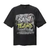 SAINT MICHAEL CHO Estilo Americano Lavado Antiguo Agua Alta Calle Principal Holgado Joven Sudadera Casual Ins Manga Corta Verano