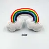 Ins Desenho Animado Japonês Broche de Pelúcia Arco-Íris Nuvem Branca Pato Boneca Acessórios Moda Estudante Peça Broche