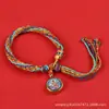 Pulseira de Corda de Algodão Tissada à Mão Estilo Tangka Xizang Zikiram Wuye Joias Tecidas Feitas à Mão para Homens e Mulheres