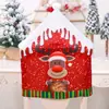 Navidad Transfronteriza Nueva funda de silla impresa de dibujos animados muñeco de nieve viejo cubierta para palillos sombrero grande de Navidad decoración del hogar