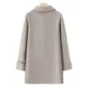 Casaco de Lã Elegante de Comprimento Médio, Dupla Face, Estilo Mãe, Novo Estilo Outono e Inverno 2025, Estilo para Mulheres de Meia-Idade e Idosas