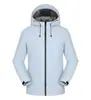Roupa de trabalho corta-vento e impermeável com forro de fleece, quente, para atividades ao ar livre e caminhadas, para homens e mulheres, viagens em grupo, com logotipo impresso