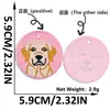 Parches bordados de lindo gato y perro de dibujos animados, parches redondos de animales, accesorios hechos a mano para bolsos, colgantes para llaves
