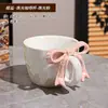 Taza de Agua con Forma de Lazo y Esmalte Perlado Transfronteriza, Taza de Chica de Alto Valor, Taza de Cerámica, Taza de Leche para Souvenir